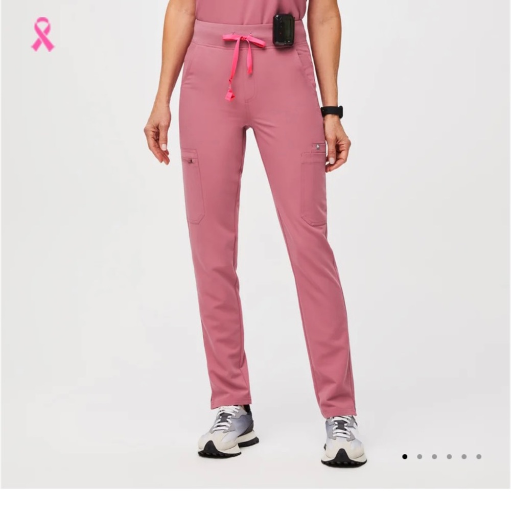 FIGS Breast Cancer Awareness High Waisted Yola Skinny Scrub Pants